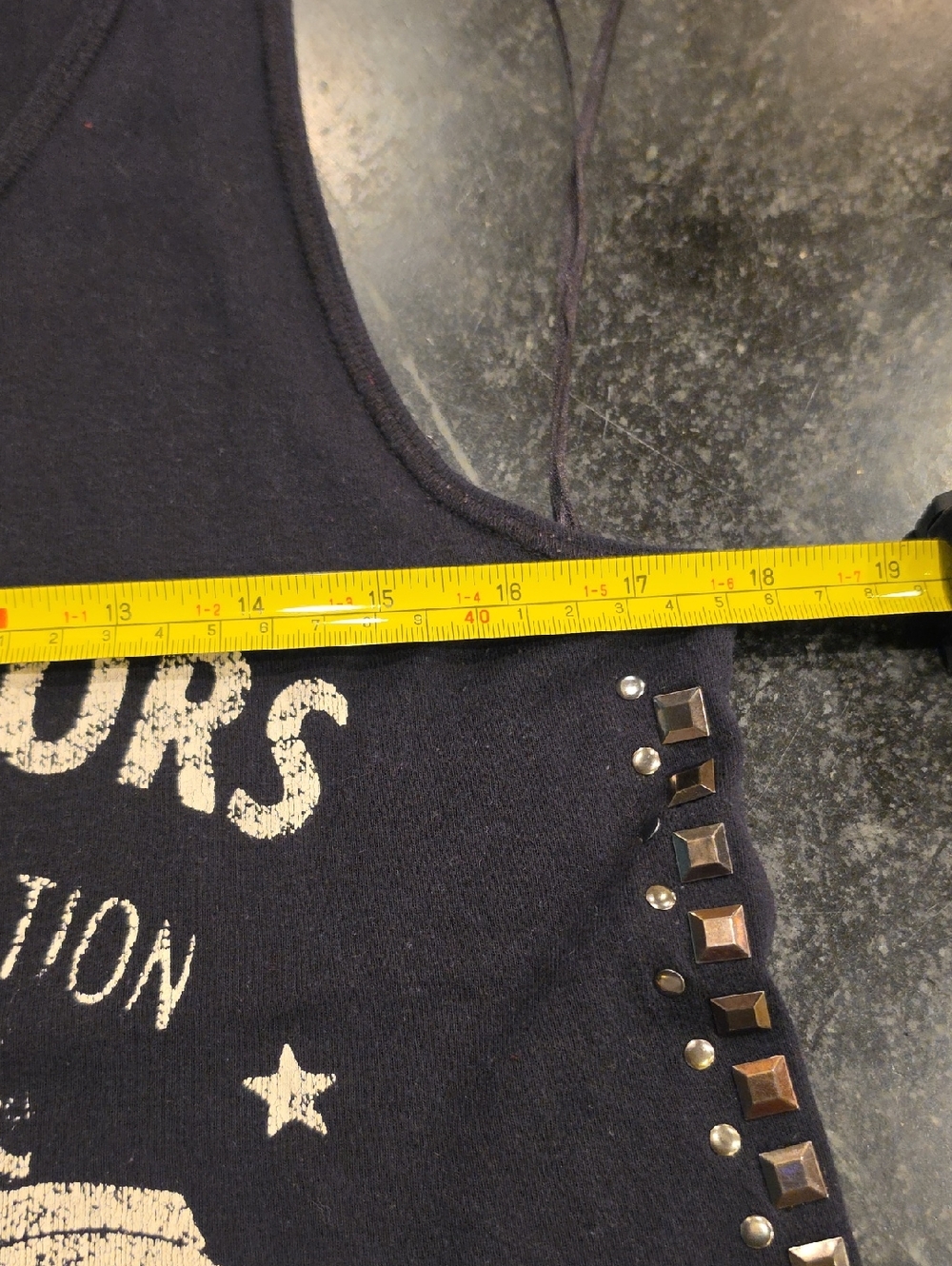 Rock and Republic Road Warriors Black Tank Top With Stud Details XL EUC - Picture 6 of 7